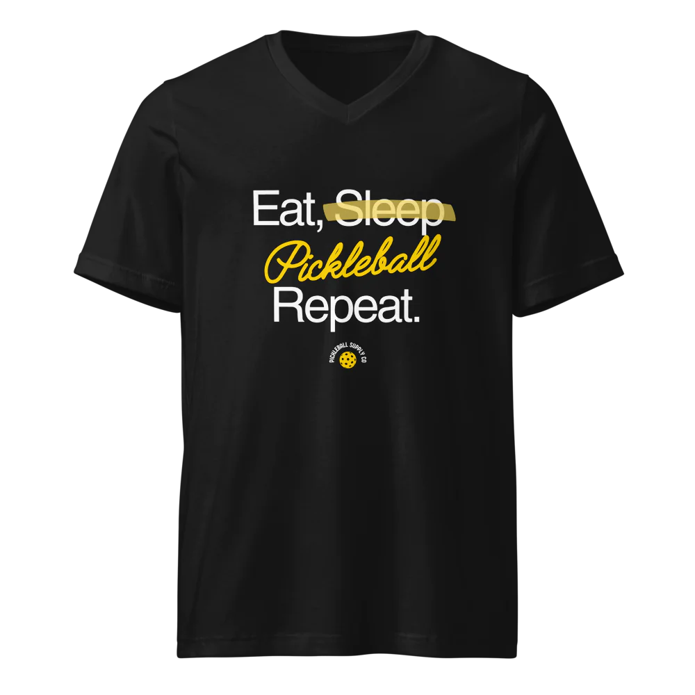 Eat, Sleep, Pickleball, Repeat Unisex V-Neck Tee