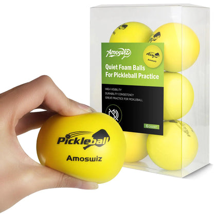 Amoswiz Quiet Foam Pickleball Balls 6-Pack
