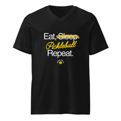 Eat, Sleep, Pickleball, Repeat Unisex V-Neck Tee
