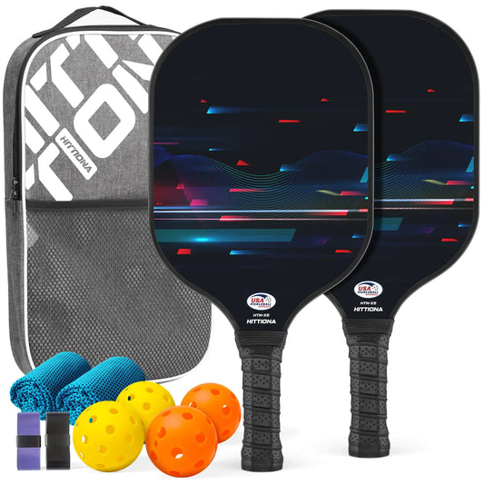 HITTIONA Pickleball Paddles Set for Beginners - Includes 4 Balls & Bag