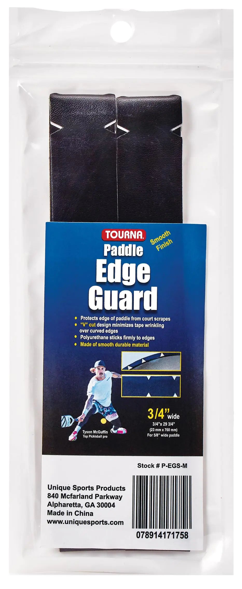 TOURNA Pickleball Edge Guard - Smooth Paddle Protection (2 Strips)