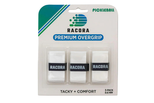 Racora Pickleball Overgrip - White 3-Pack
